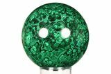 Flowery, Polished Malachite Sphere - DR Congo #298481-1